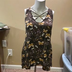 Butterfly tunic racer back hi-low tank top